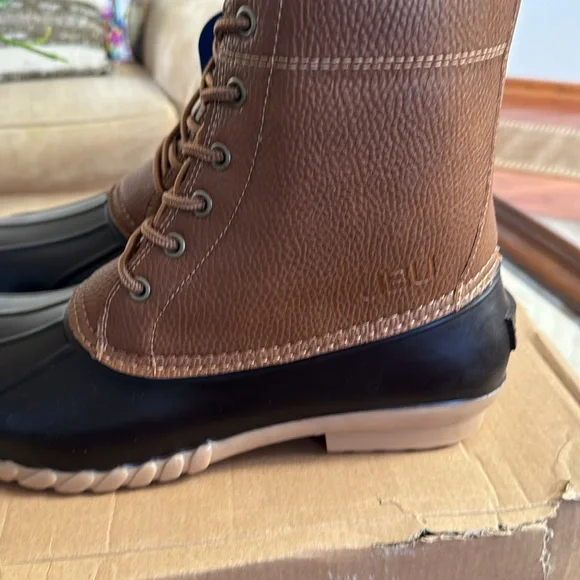 JBU by Jambu Mens Maine Faux Leather Outdoor Rain Boots Tan 12 Medium  brand new - Picture 4 of 7